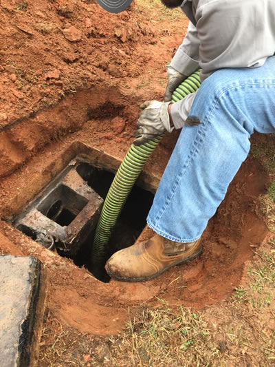 Prime Septic Technician Pumping Septic Tank In Honea Path South Carolina.