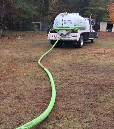 Prime Septic Truck Pumping A Septic Tank In Williamston South Carolina.