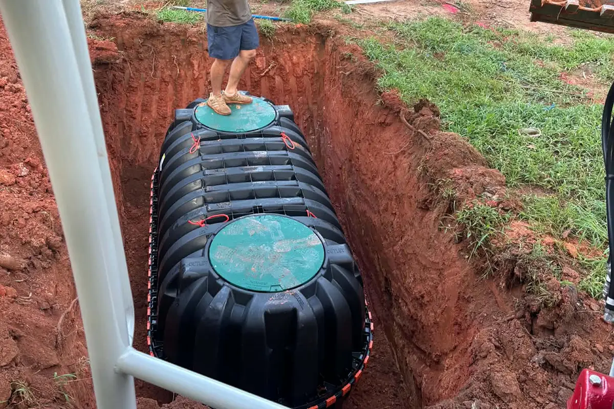 New septic system installation